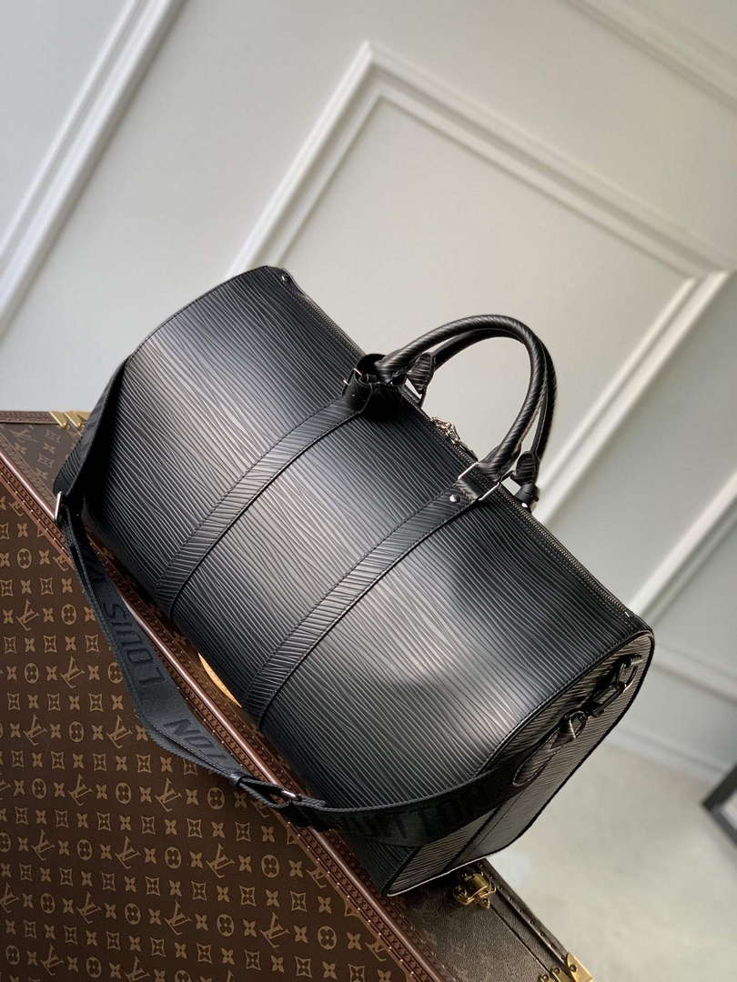 LV M23721 Louis Vuitton Keepall Bandouli��re 50 Bag Black
