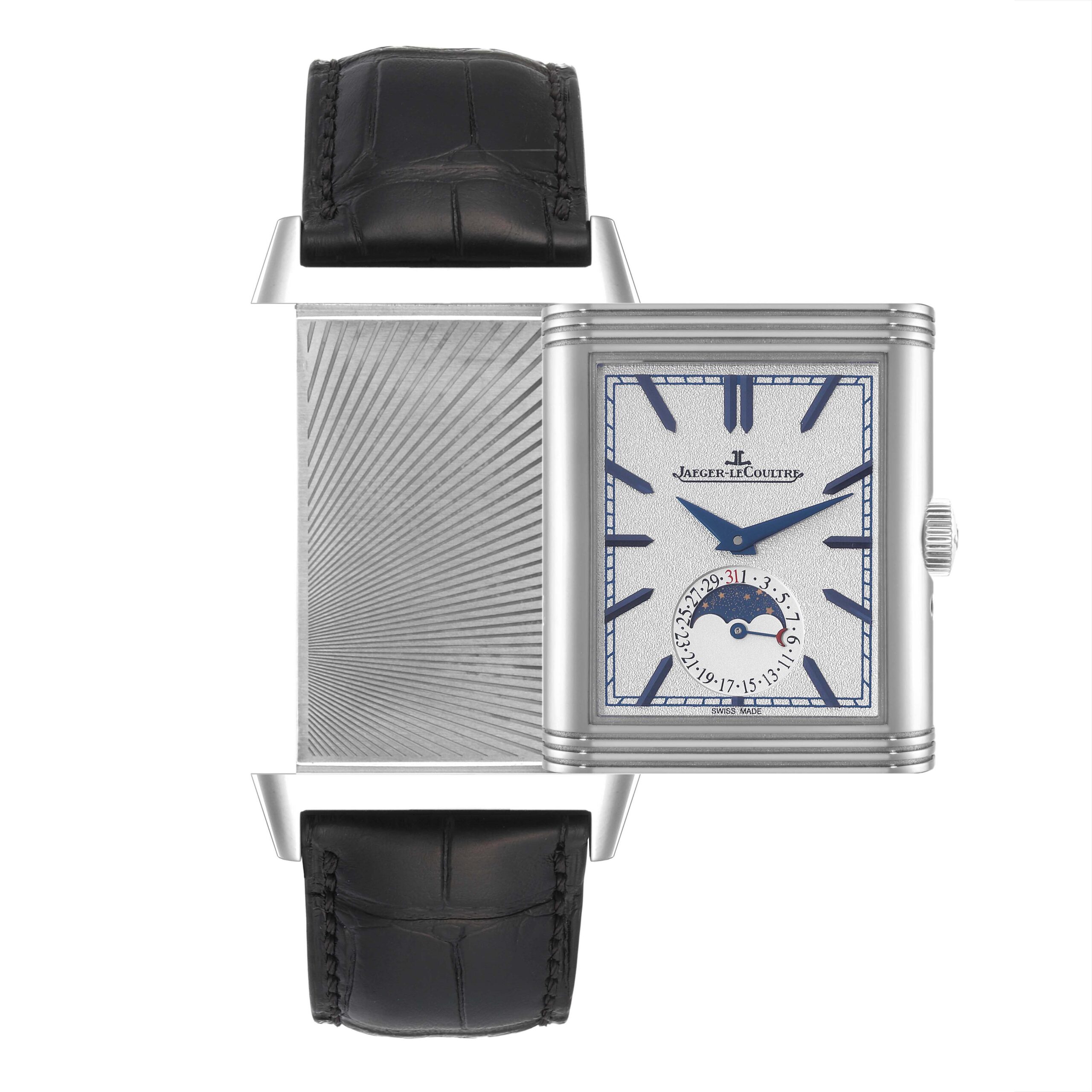 Jaeger LeCoultre Reverso Tribute Duoface Mens Watch 216.8.D3 Q3958420 Box Card