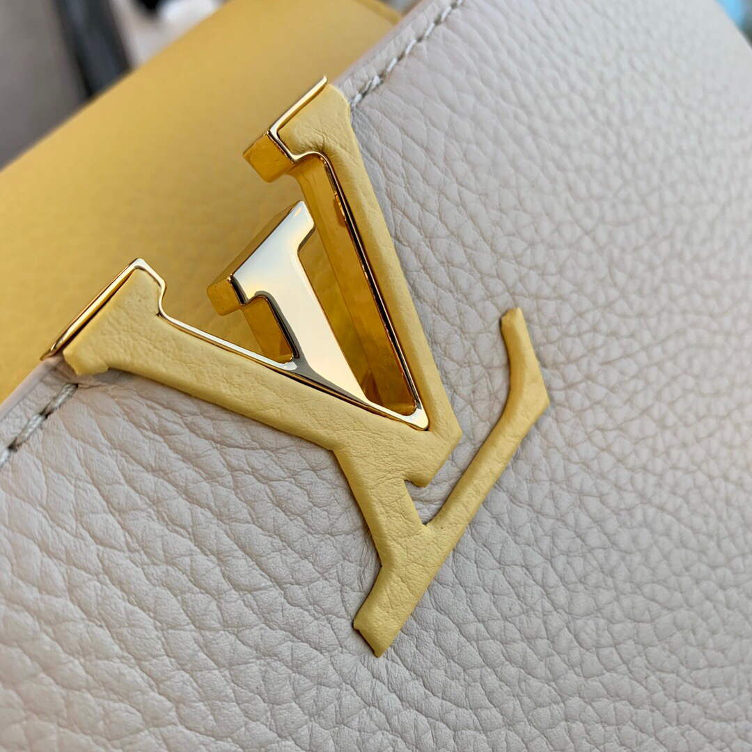 LV M59512 Louis Vuitton Capucines BB Bag Cr��me Beige / Plume Yellow