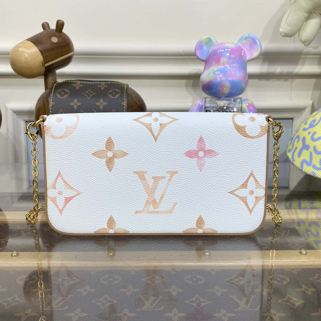LV M82520 Louis Vuitton Felicie Pochette Monogram Empreinte Bag Beige