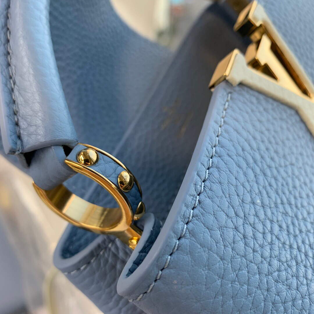 LV M59512 Louis Vuitton Capucines BB Bag Iris Purple/Cr��me
