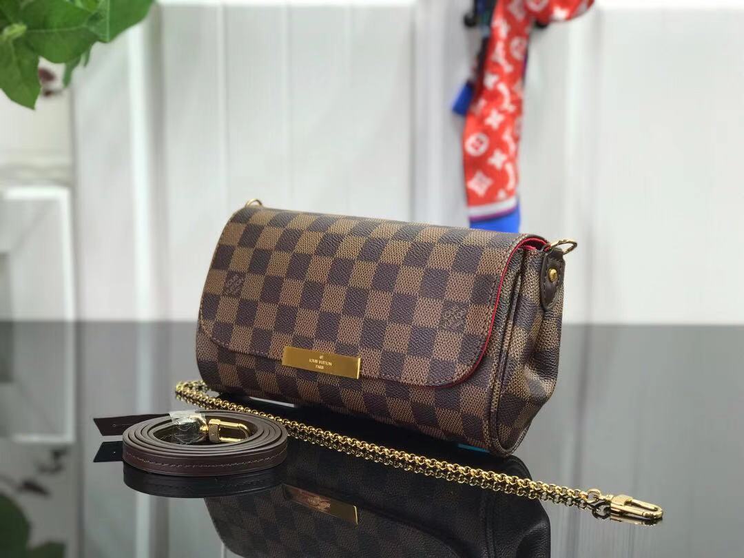 LV M40718 Louis Vuitton Favorite Mm M40717 Handbag Damier Ebene Canvas