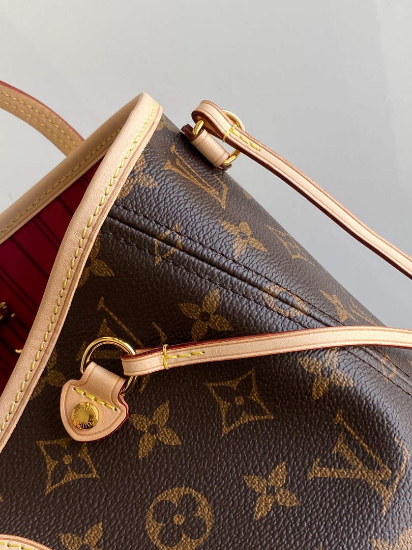 Louis Vuitton LV M41245 Neverfull PM Monogram Canvas Plum