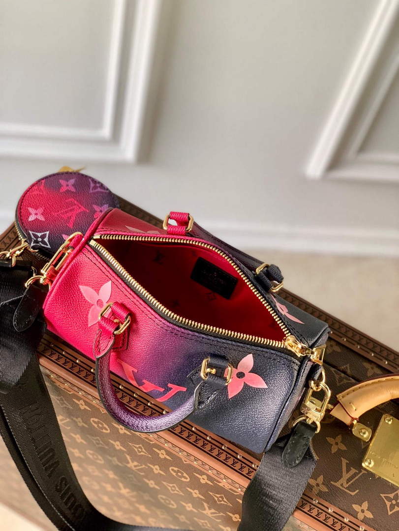 LV M59860 Louis Vuitton Papillon BB Handbag Midnight Fuchsia