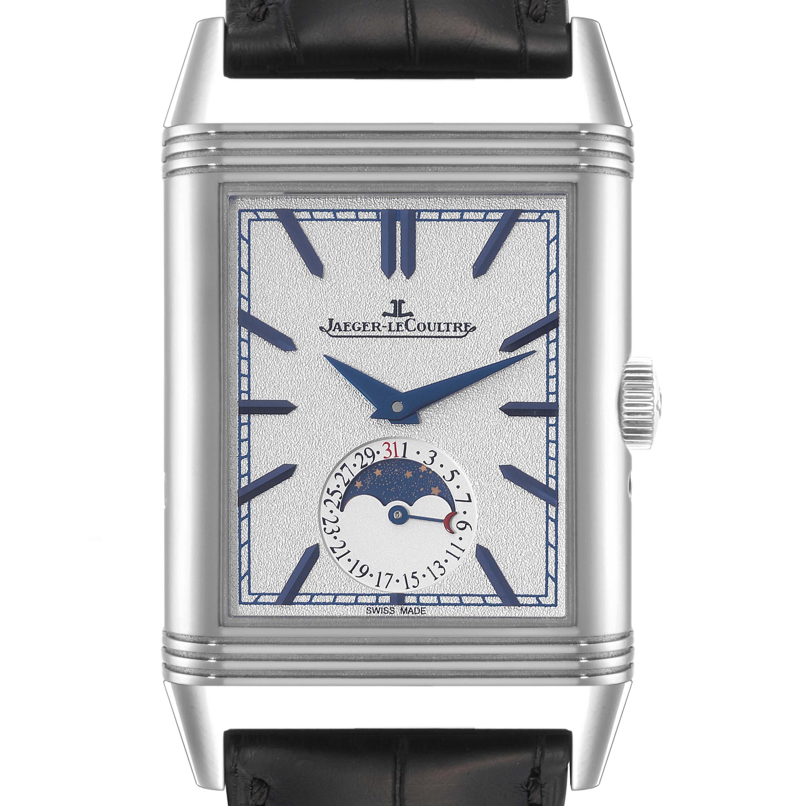 Jaeger LeCoultre Reverso Tribute Duoface Mens Watch 216.8.D3 Q3958420 Box Card
