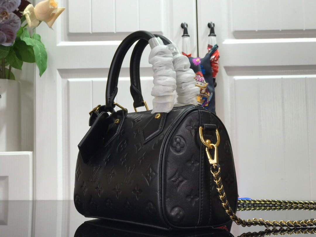LV M57111 Louis Vuitton Speedy BB Handbag Black