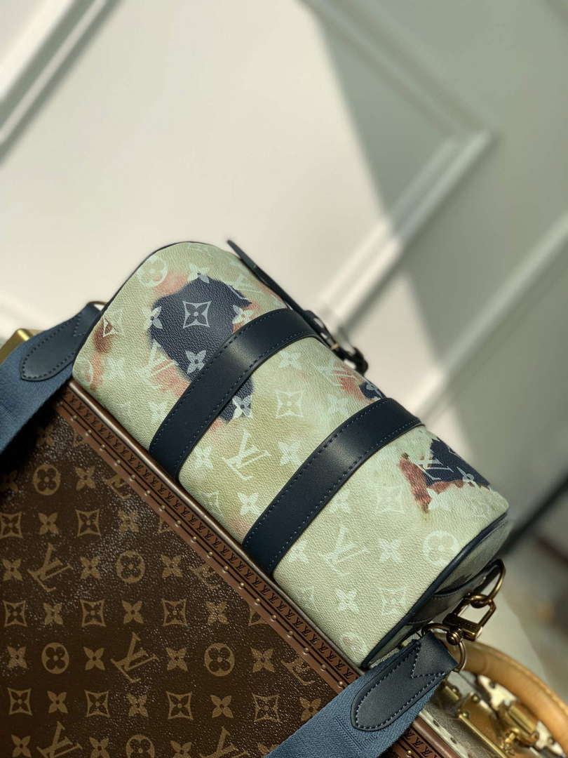 LV M46271 Louis Vuitton Keepall Bandouli��re 25 Bag Blue
