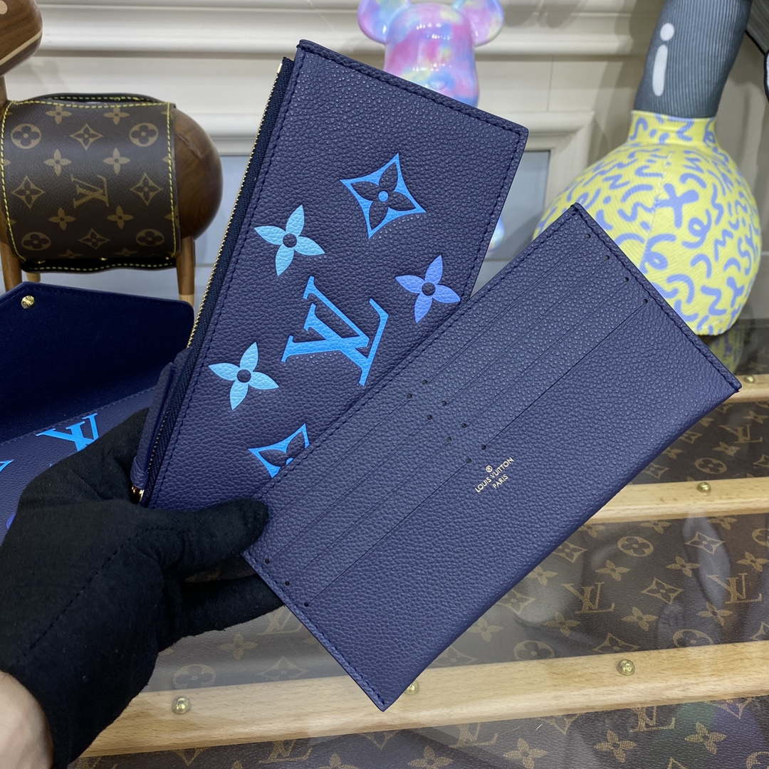 LV M82349 Louis Vuitton Felicie Pochette Monogram Empreinte Bag Navy Blue