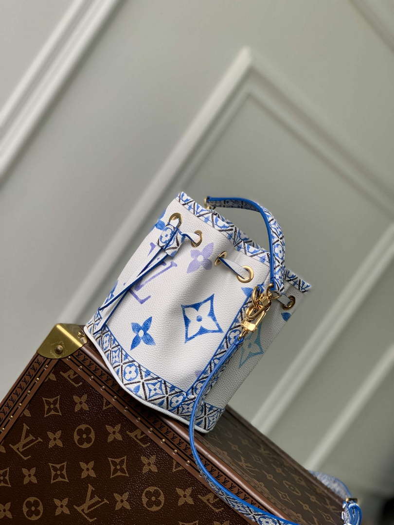 LV M82386 Louis Vuitton Nano No�� Bucket Bag Blue