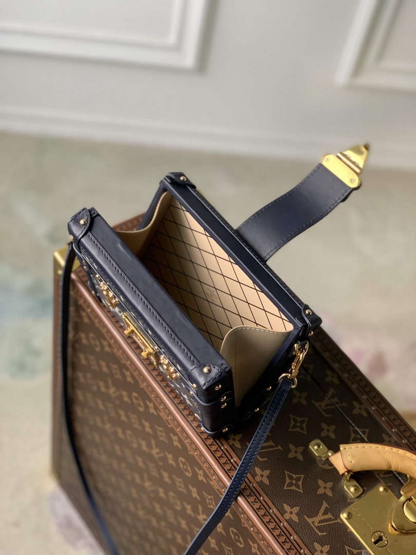 LV M22882 Louis Vuitton Petite Malle Handbag Blue