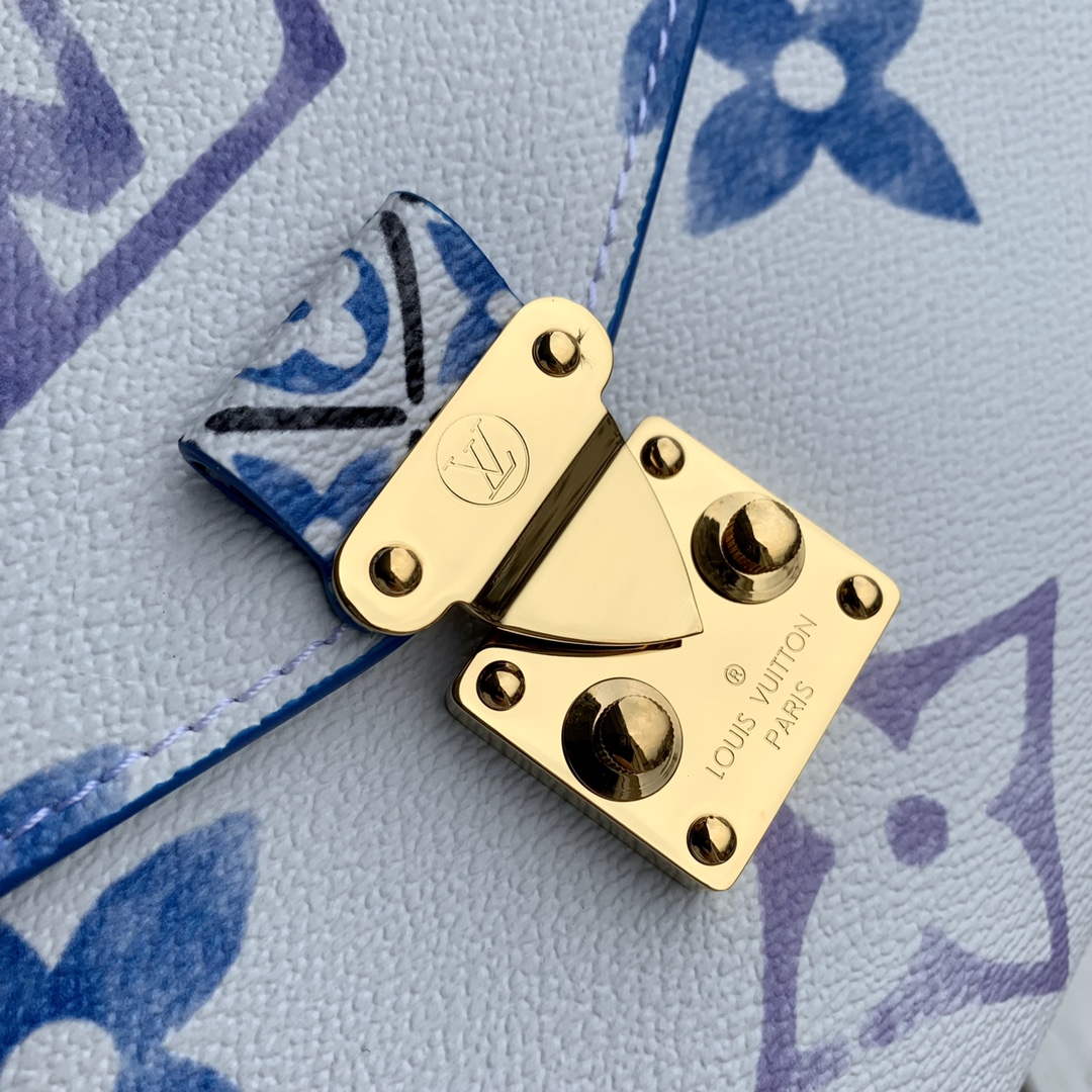 LV M23055 Louis Vuitton Pochette M��tis MM Handbag Blue