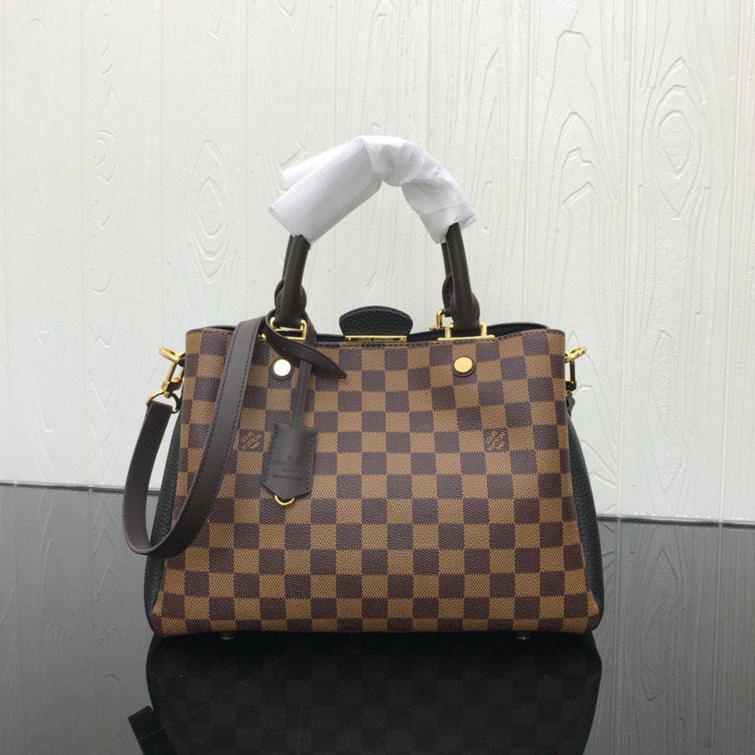 LV N41673 Louis Vuitton N41674 Brittany BB Tote Damier Ebene Black