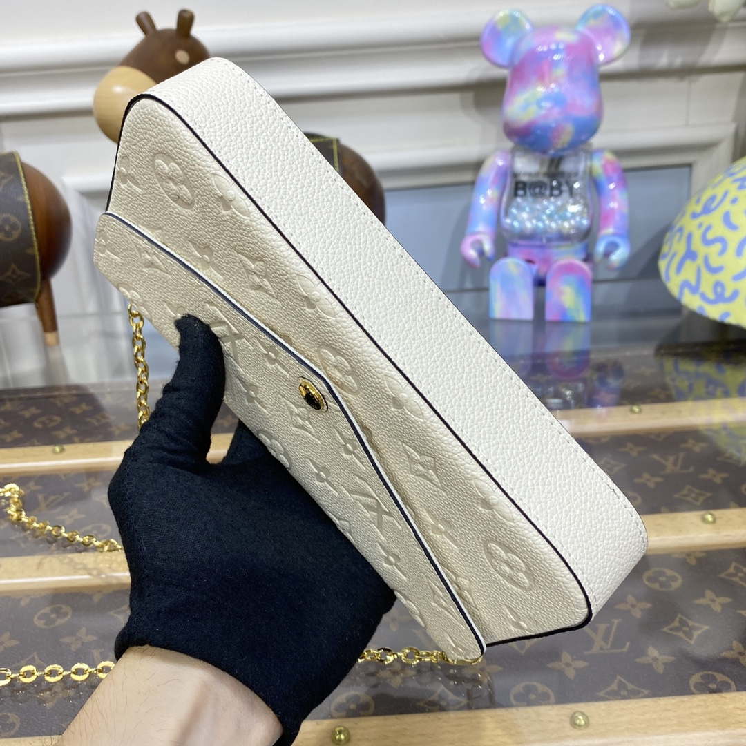 LV M82363 Louis Vuitton Felicie Pochette Monogram Empreinte Bag White
