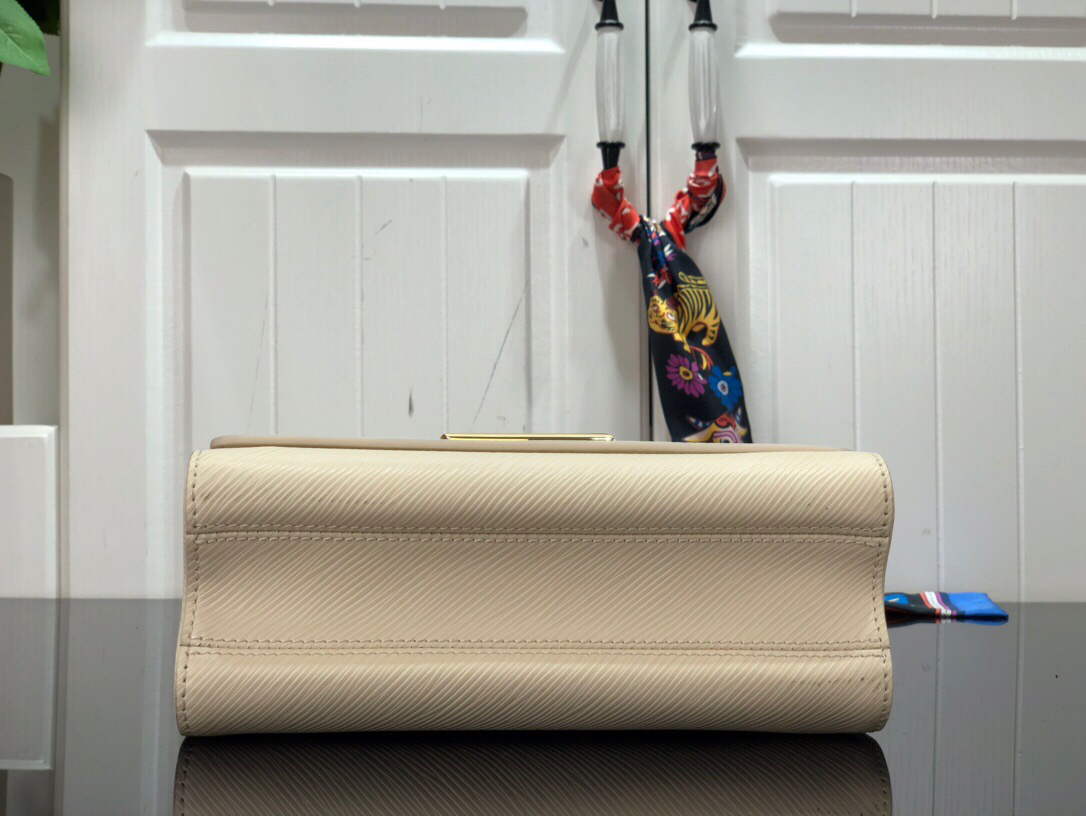 LV M53754 Louis Vuitton Twist MM Epi Grained Cowhide Leather Quartz White
