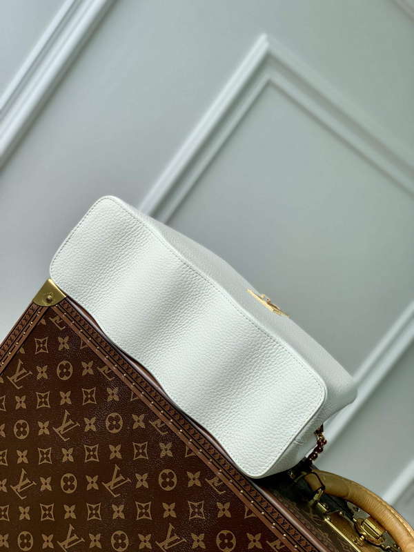LV M22121 Louis Vuitton Capucines MM Handbag Snow White
