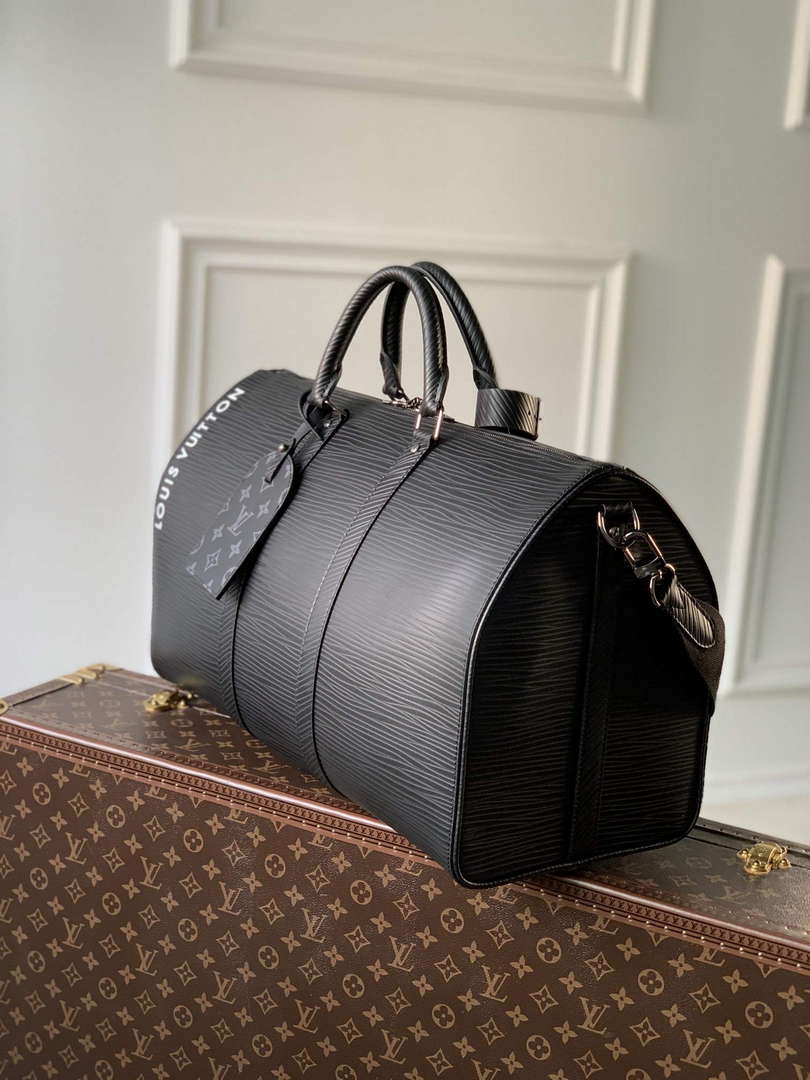 LV M23721 Louis Vuitton Keepall Bandouli��re 50 Bag Black
