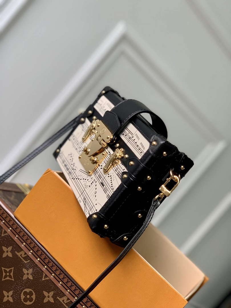 LV M22895 Louis Vuitton Petite Malle Handbag White/Black