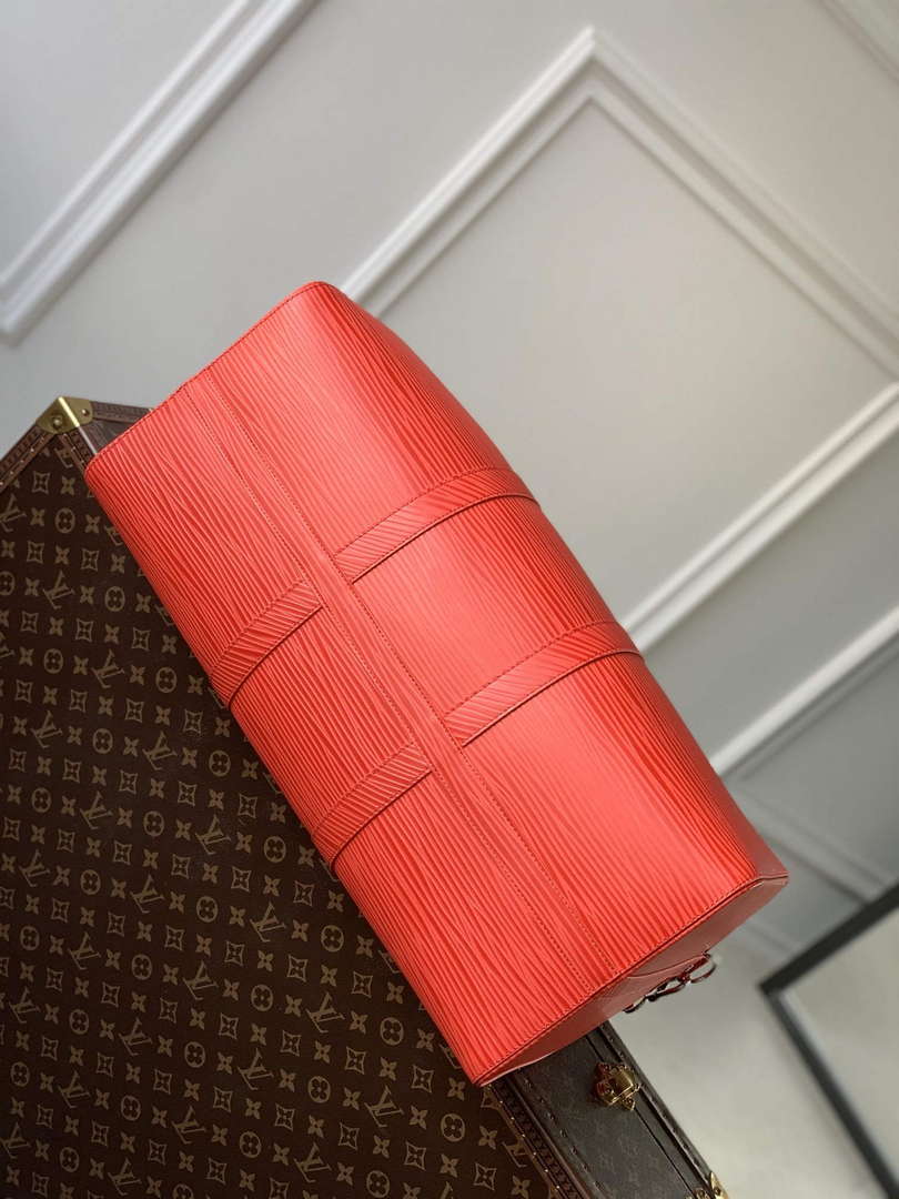 LV M23721 Louis Vuitton Keepall Bandouli��re 50 Bag Vermillion Red