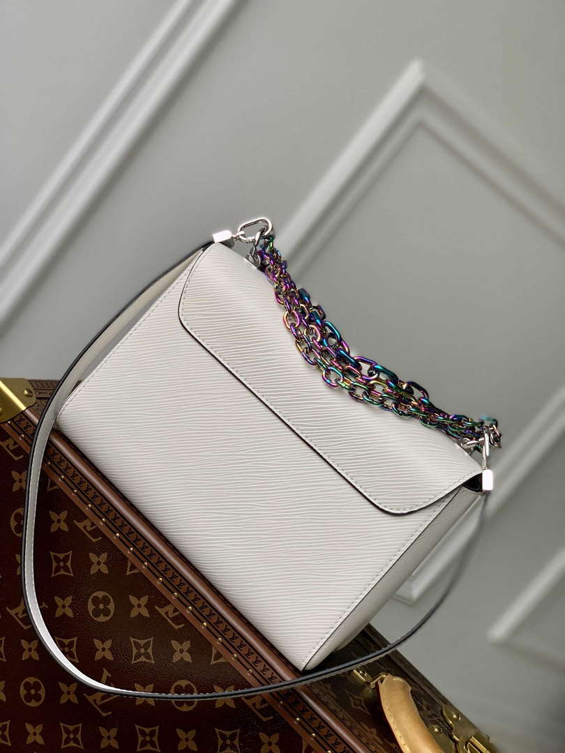 LV M22029 Louis Vuitton Twist MM Bag Epi Leather White