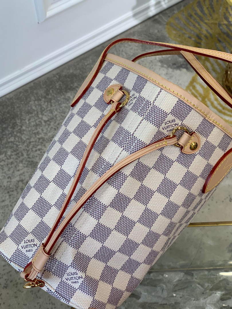 Louis Vuitton LV N41362 Neverfull PM Damier Azur Beige
