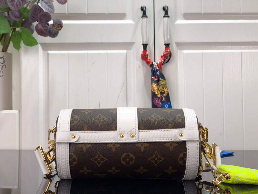 LV M81485 Louis Vuitton Papillon Trunk Handbag White