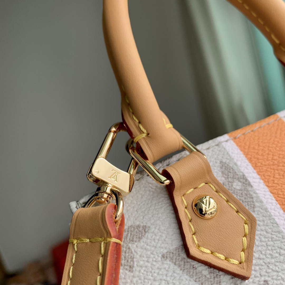 LV M23615 Louis Vuitton Petit Sac Plat Bag Beige/Ocher