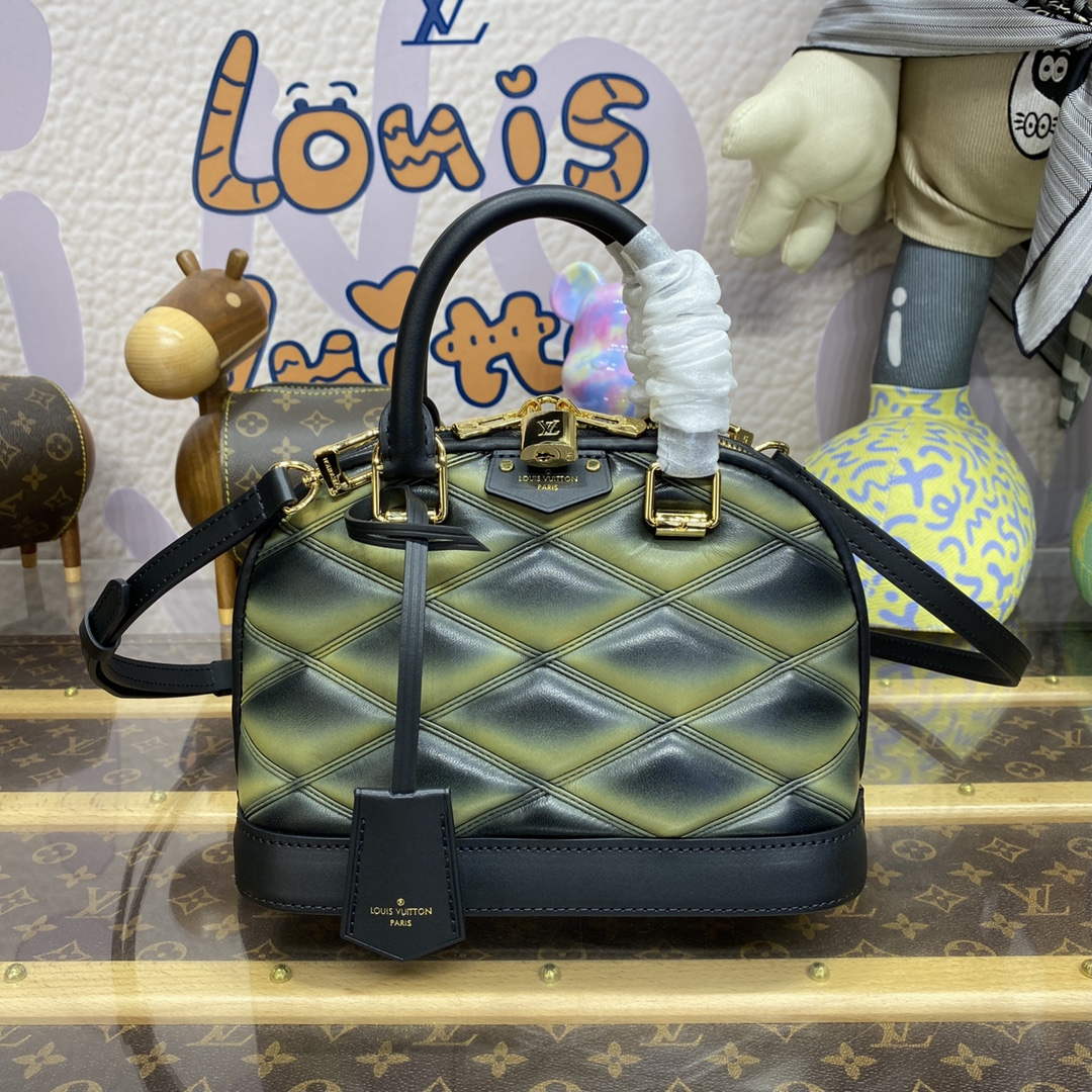 LV M23576 Louis Vuitton Alma BB Bag Black/Green