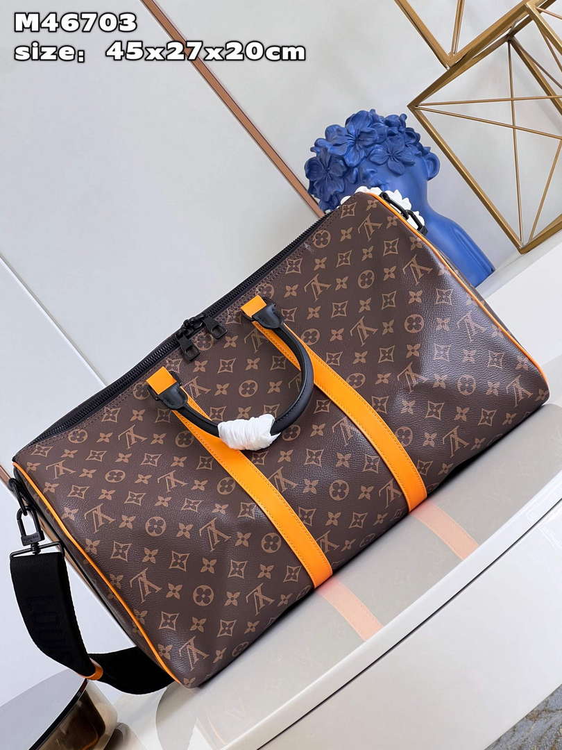 LV M46703 Louis Vuitton Keepall Bandouli��re 45 Bag Radiant Sun