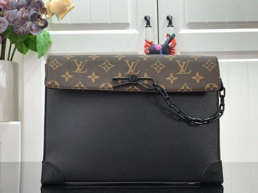 LV M30583 Louis Vuitton Pochette Voyage Steamer Bag Black
