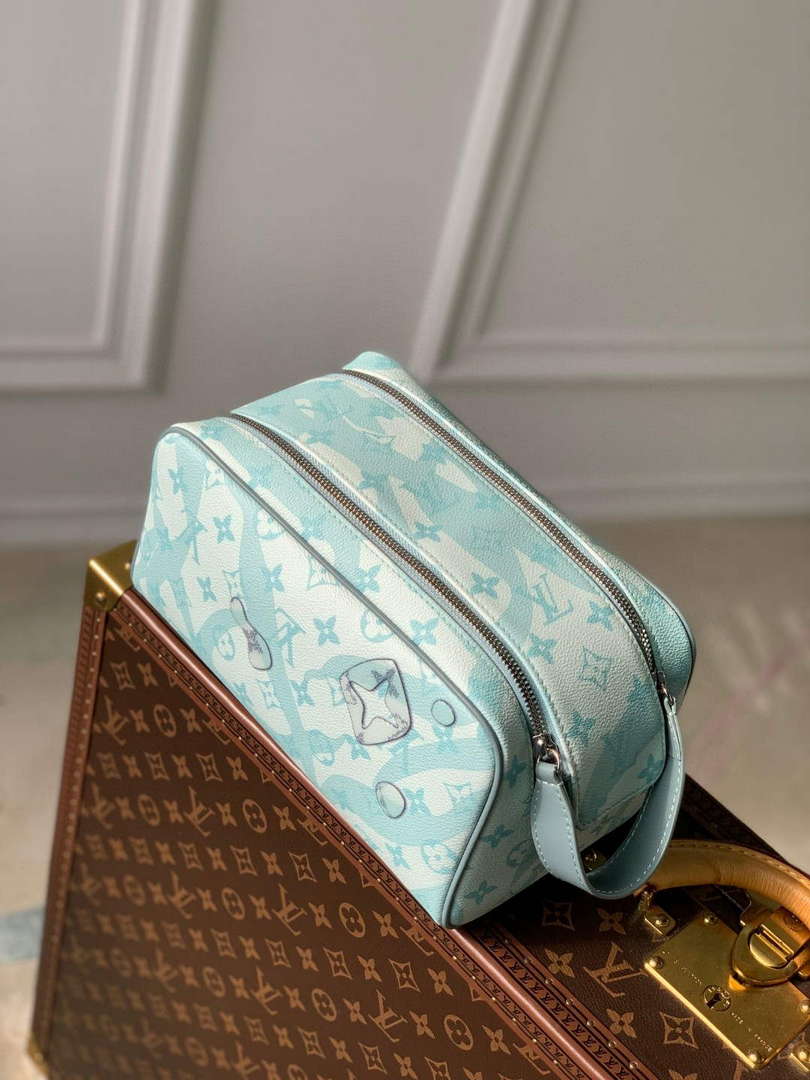 LV M82337 Louis Vuitton Dopp Kit Toiletry Bag Crystal Blue