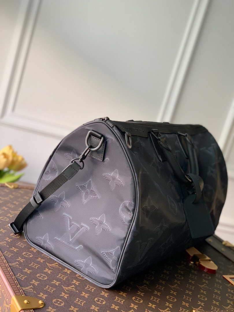 LV M45602 Louis Vuitton 2054 Reversible Keepall Bandouliere 50 Monogram Black And Green