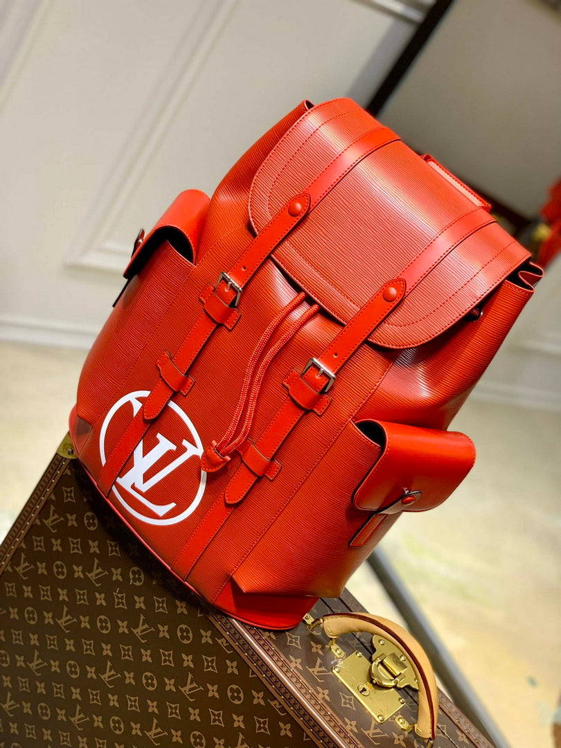 LV M41379 Louis Vuitton LV x Supreme Backpack Orange