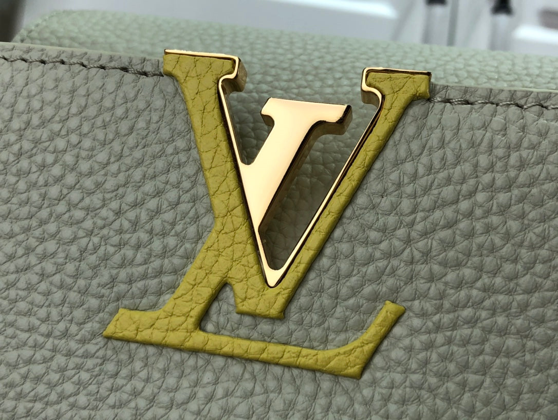 LV M48865 Louis Vuitton Capucines Mini BB Handbag M59468 Snow White and Cedrat