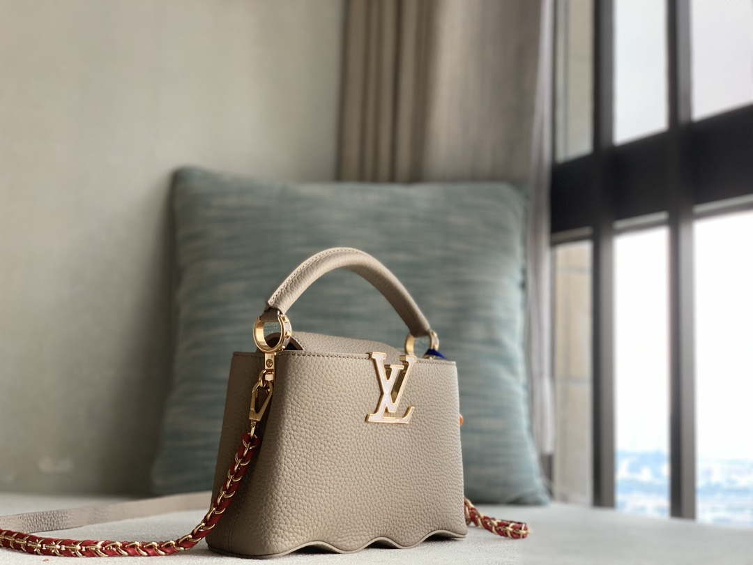 LV M22121 Louis Vuitton Capucines Mini Handbag Gray
