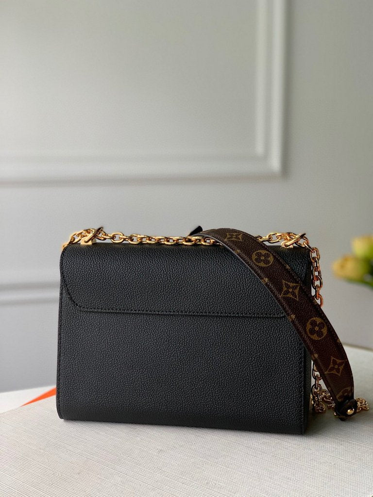 LV M57057 Louis Vuitton Twist MM shoulder Epi M50282 bag Black