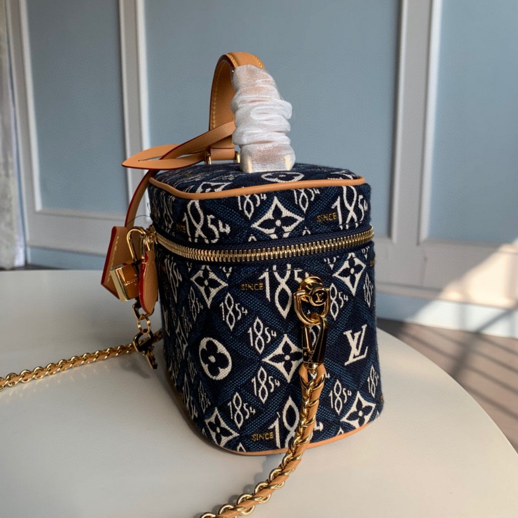 LV M57403 Louis Vuitton Since 1854 Vanity Pm Monogram Jacquard Bag Blue