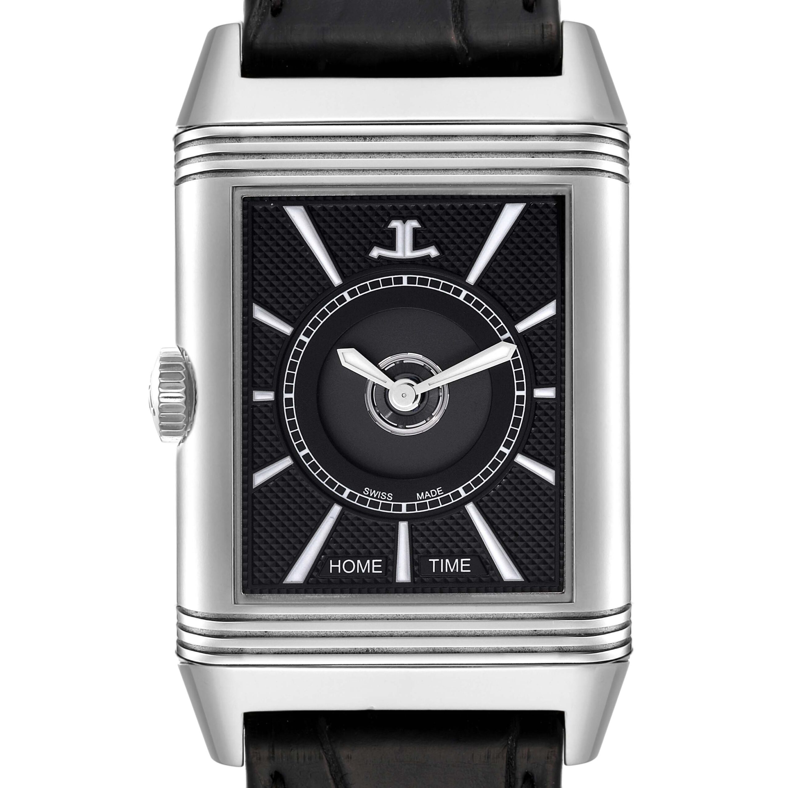 Jaeger LeCoultre Reverso Duo Day Night Steel Watch 215.8.S9 Q3838420 Box Papers