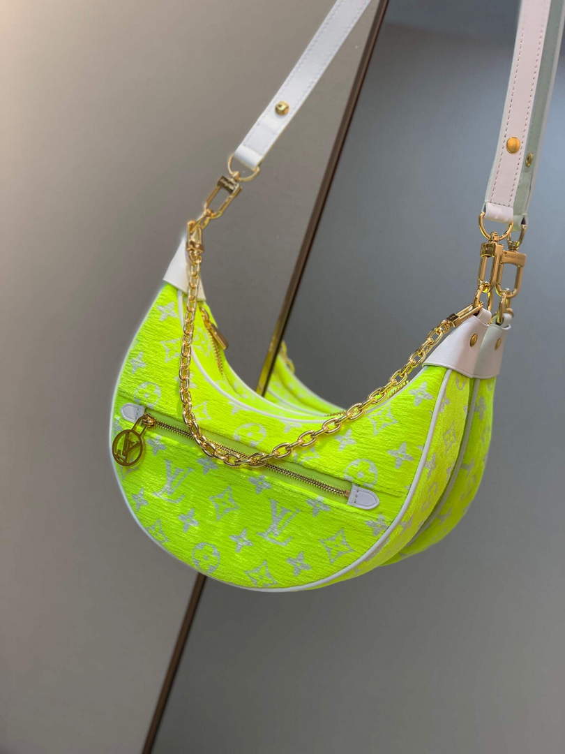 LV M81484 Louis Vuitton Loop half-moon baguette bag Yellow