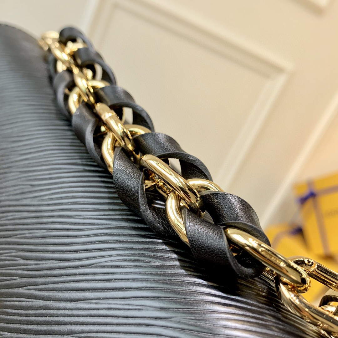 LV M59887 Louis Vuitton Twist MM EPI Leather Bag Black