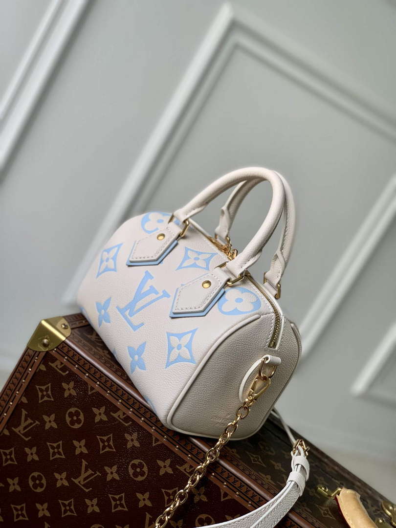 LV M46397 Louis Vuitton Speedy Bandouli��re 20 Handbag Blue