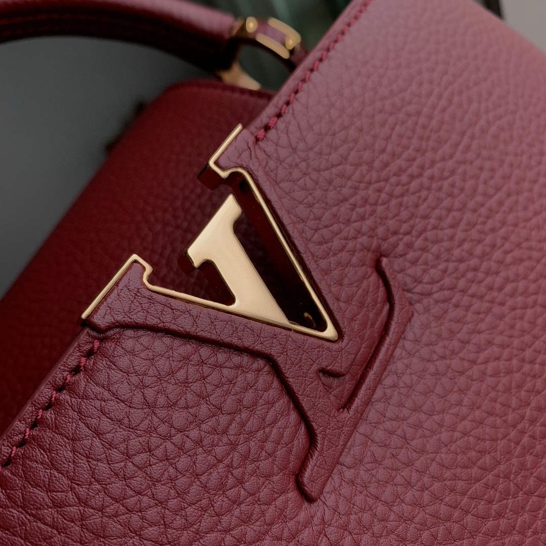 LV M25128 Louis Vuitton Capucines BB Handbag Griotte Red