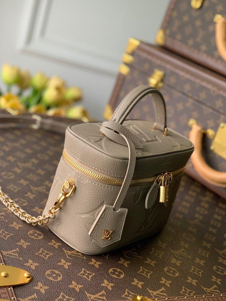 LV M45608 Louis Vuitton Vanity Pm Monogram Empreinte Leather M45599 Beige