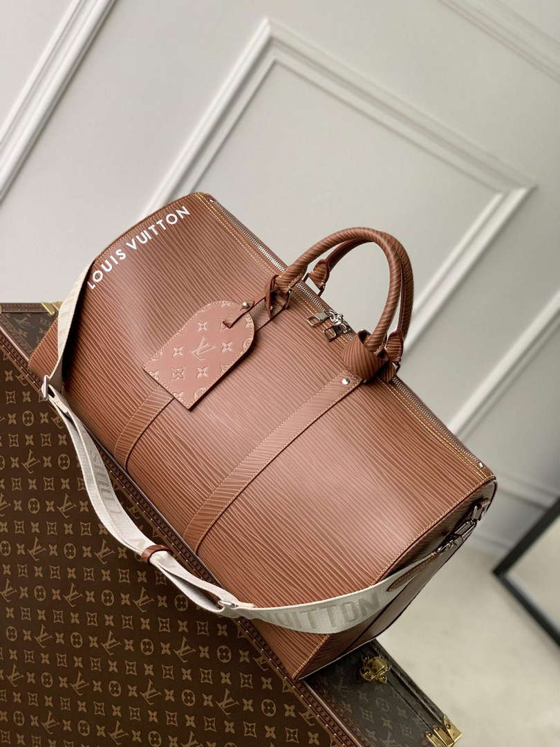 LV M23721 Louis Vuitton Keepall Bandouli��re 50 Bag Brown