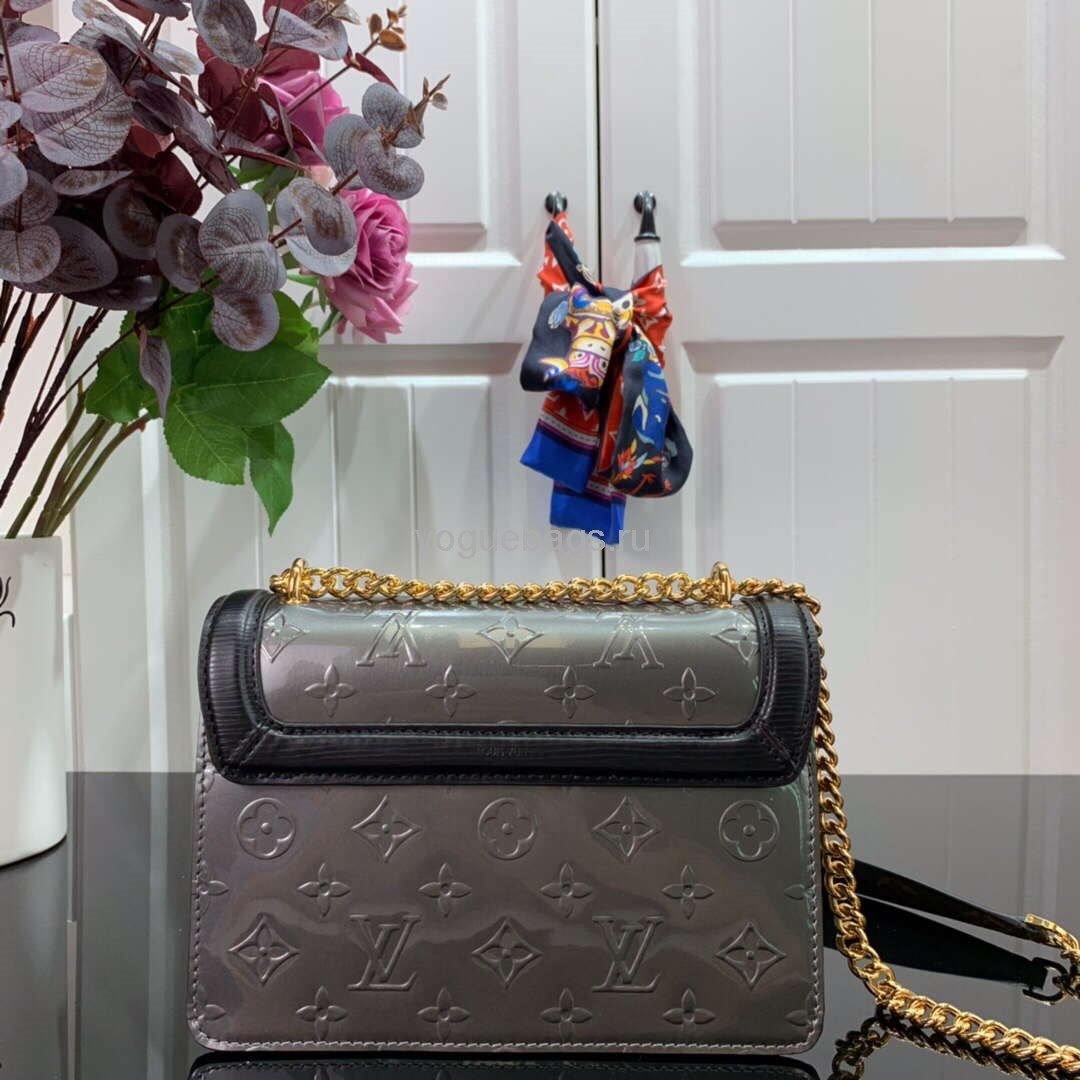 Louis Vuitton M90566 LV Wynwood Monogram Vernis Bag M90516 Silver and black