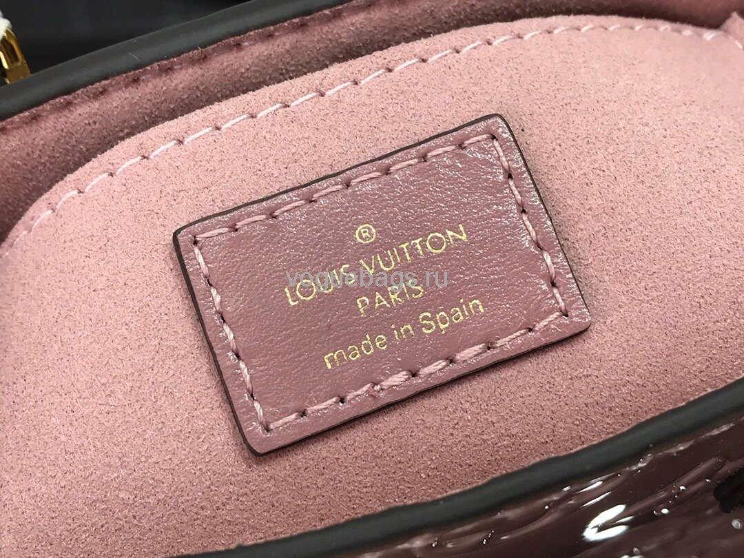 LV M90564 Louis Vuitton Petit Sac Plat Monogram Vernis M69442 Bag Pink