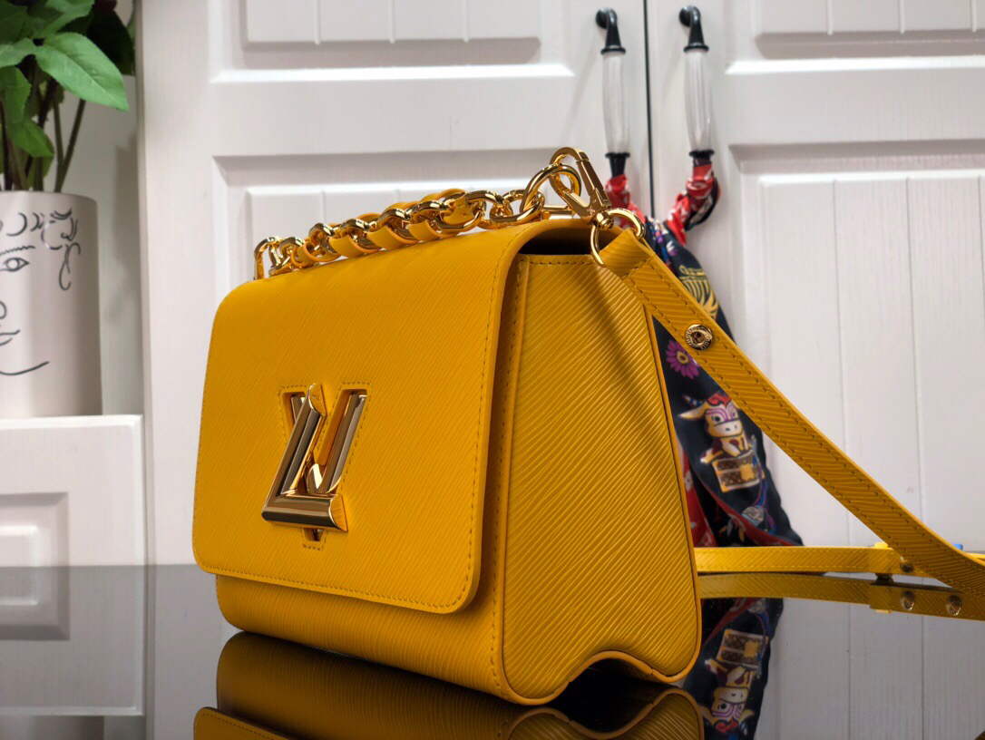 LV M53754 Louis Vuitton Twist MM Epi Grained Cowhide Leather Yellow