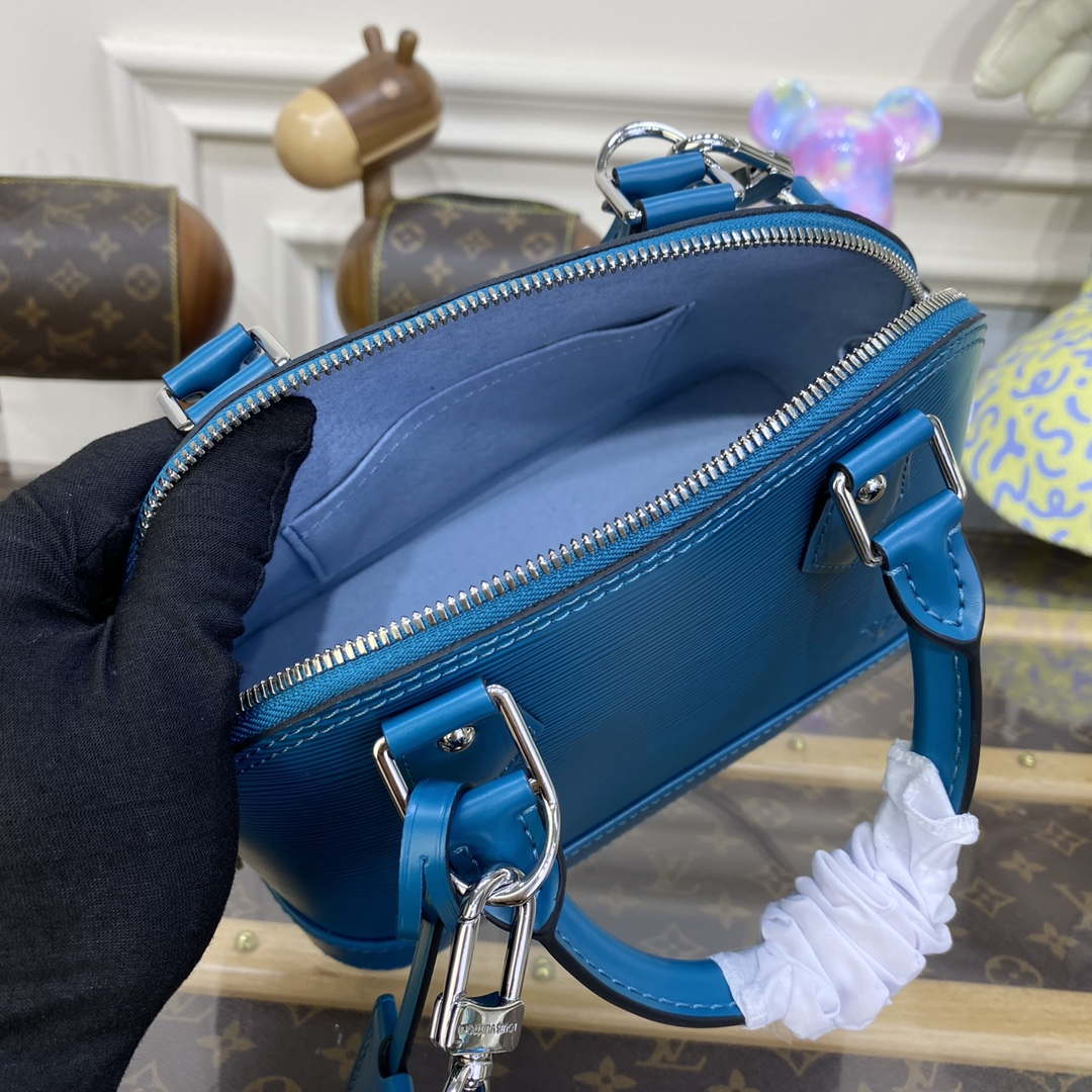 LV M20609 Louis Vuitton Alma BB Epi Handbag Turquoise Green
