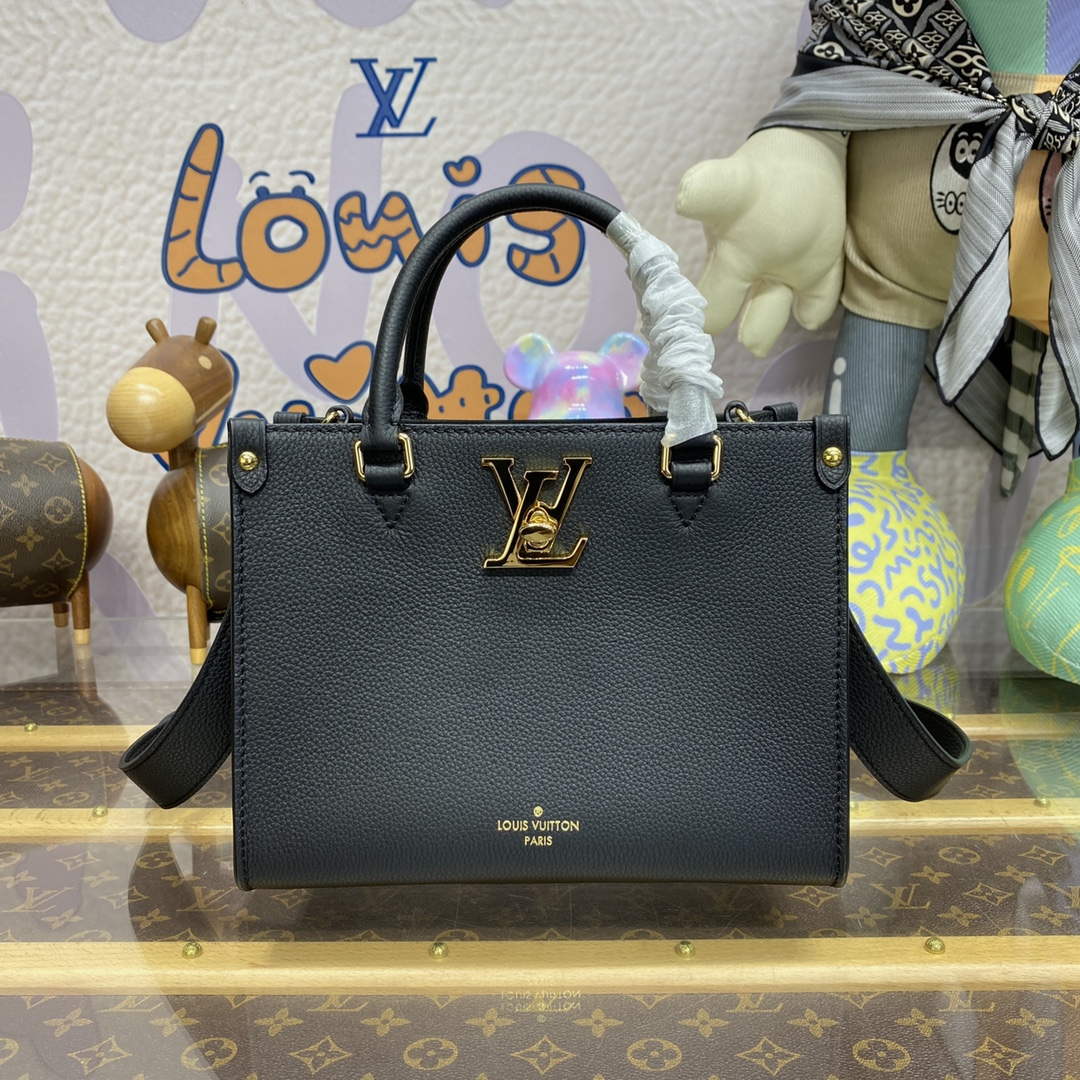 LV M22311 Louis Vuitton Lock   Go Handbag Black
