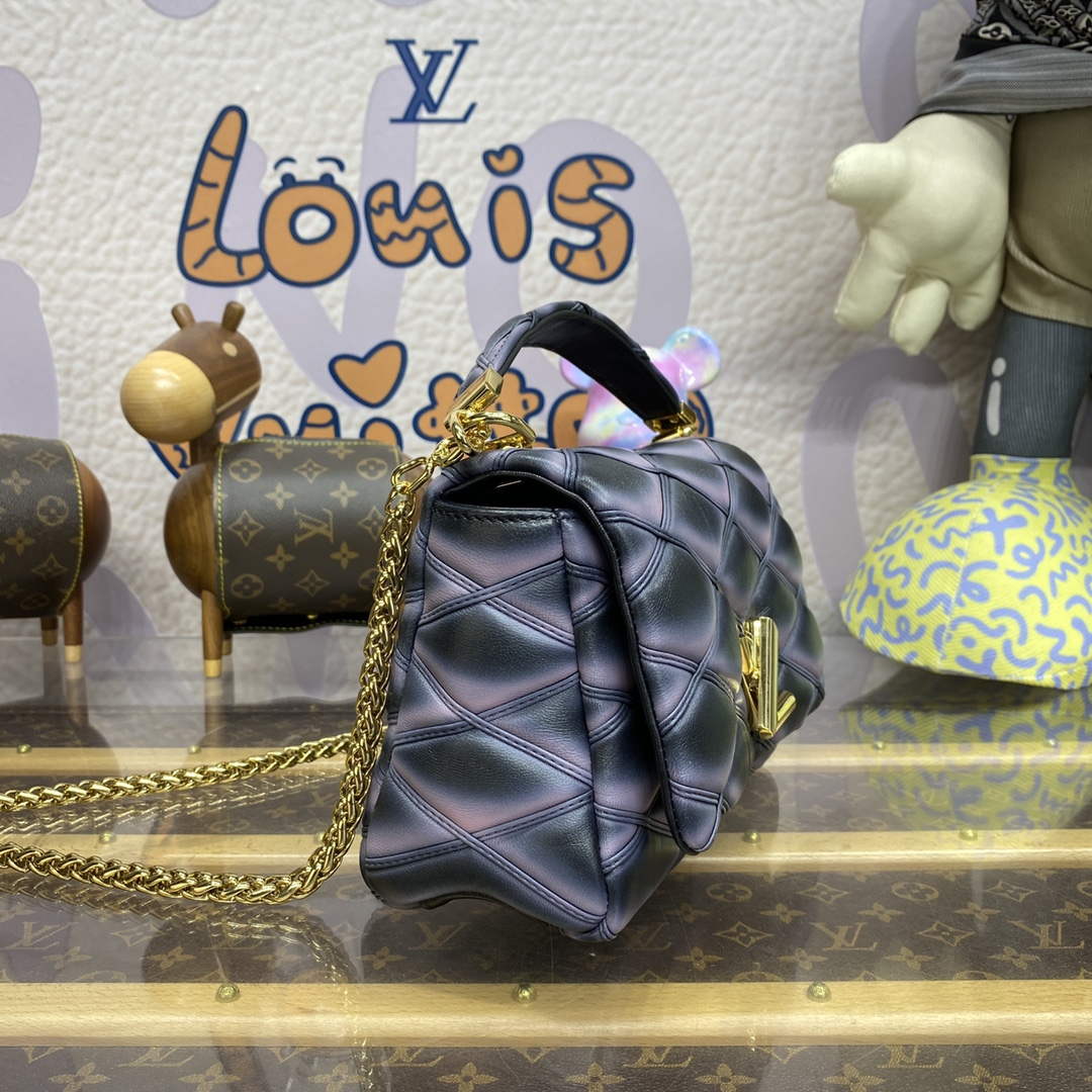 LV M23569 Louis Vuitton GO-14 MM Handbag Black/Pink