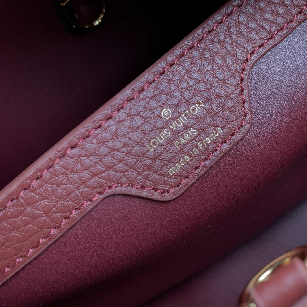 LV M25128 Louis Vuitton Capucines MM Handbag Griotte Red